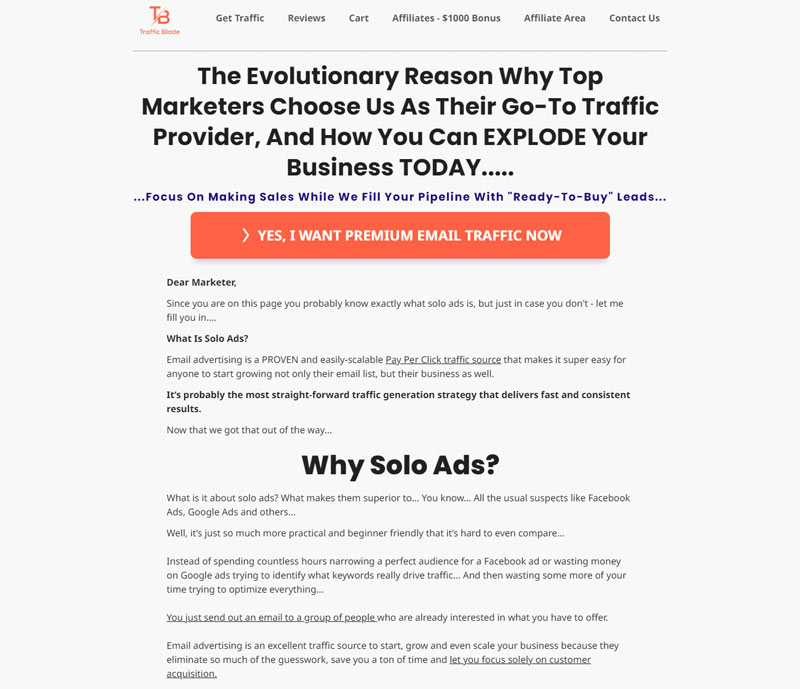 Traffic Blade - Top Solo Ads Seller